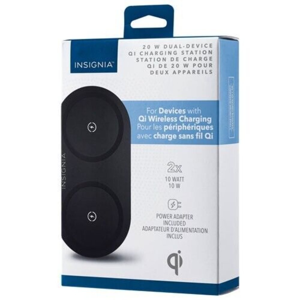 Insignia Universal Dual Qi Wireless Charging Station NS-MWPC10K2-C